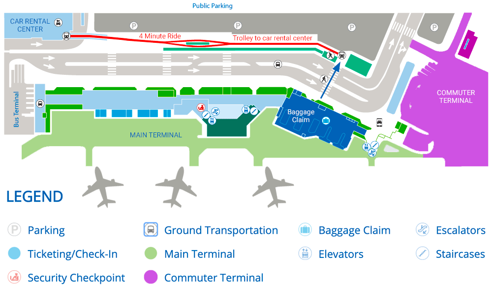 Maui airport map for car rental customers