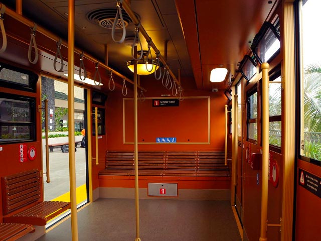 Interior of the Maui trolley