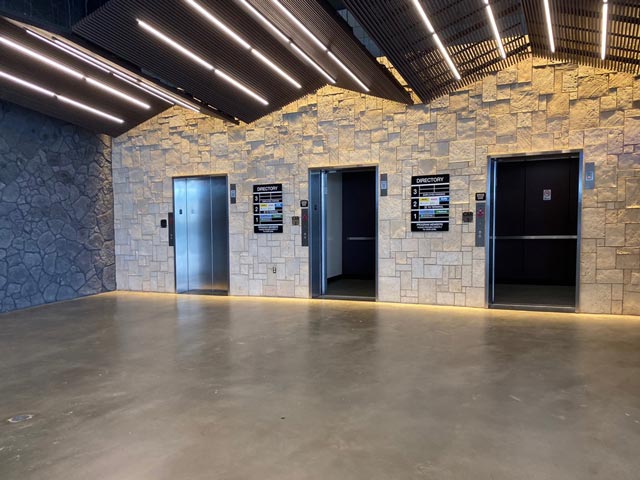 Elevators at the Maui airport car rental facility