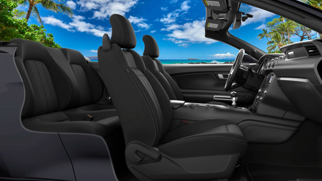 Interior of the new Mustang convertible on Maui