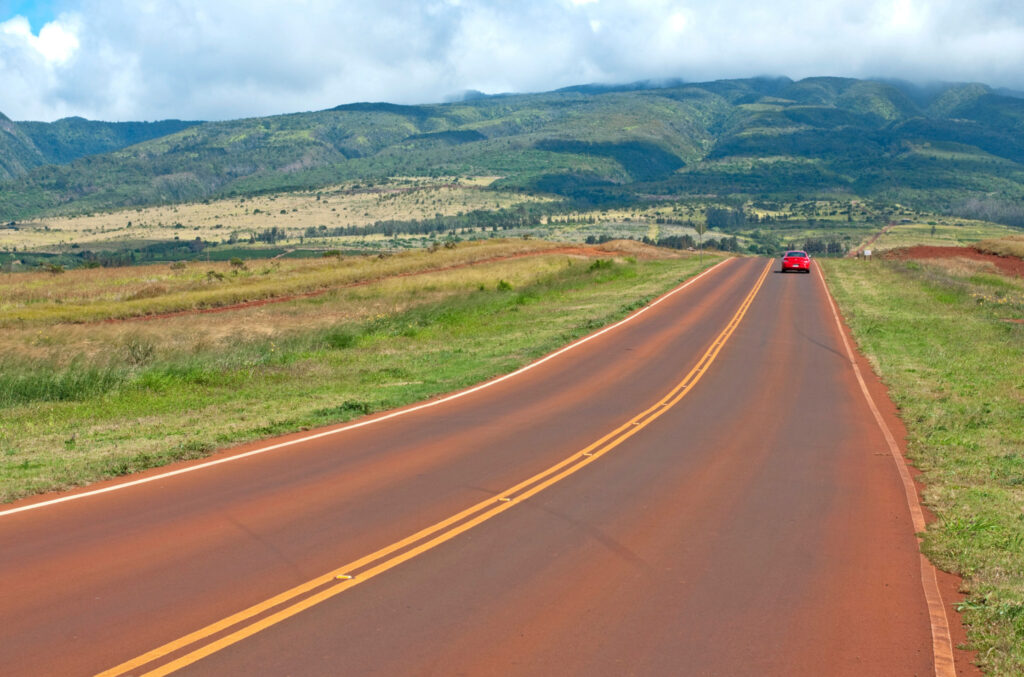 Vehicle driving on Maui highway