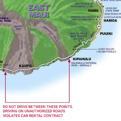 Maui Car Rental Safety Guide: Restricted Roads Map & Driving Guidelines